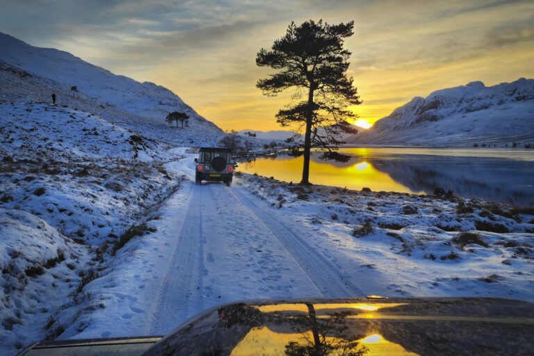 Sunset over Lochan na h-Earba, Scotland